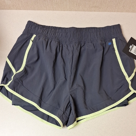 Marika Charcoal Shorts with Neon Green Accents - Picture 1 of 10